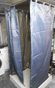 Douche provisoire installée pendant les travaux de rénovation par GC Travaux