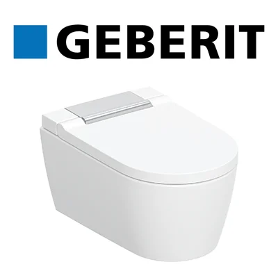 WC lavant Geberit AquaClean installé par GC Travaux dans une salle de bain à Namur